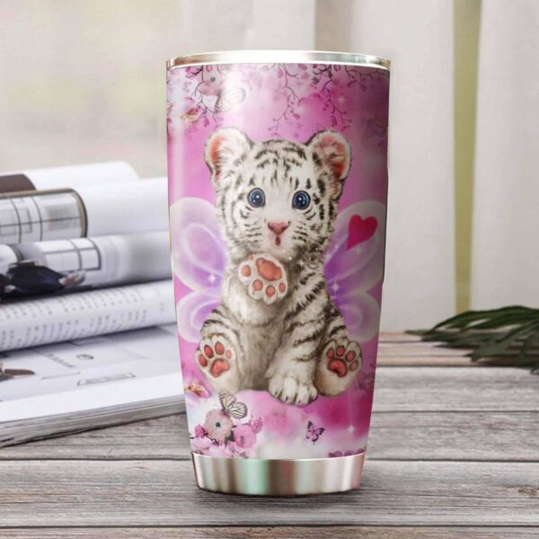 Baby Tiger With Butterfly Personalized Tumbler Product Photo 2