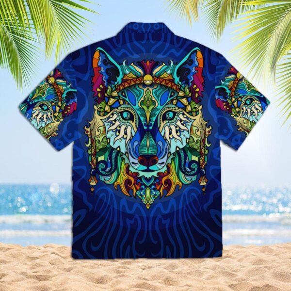 Boho Wolf Hippie Hawaiian Shirt Product Photo 2