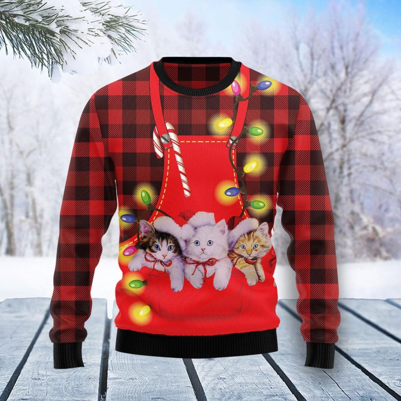 Cat Ugly Christmas Sweater Product Photo 1