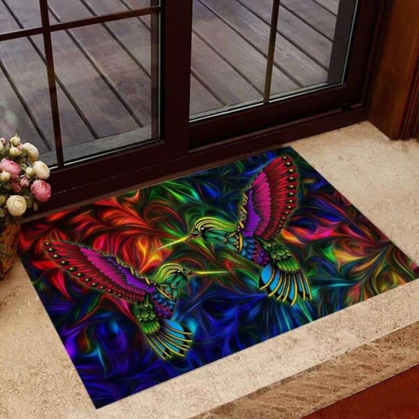 Colorful Hummingbirds Easy Clean Welcome Doormat Product Photo 1