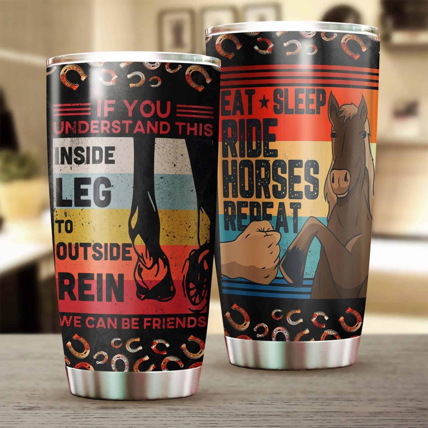 Eat Sleep Ride Horse Repeat Funny Tumbler Product Photo 1