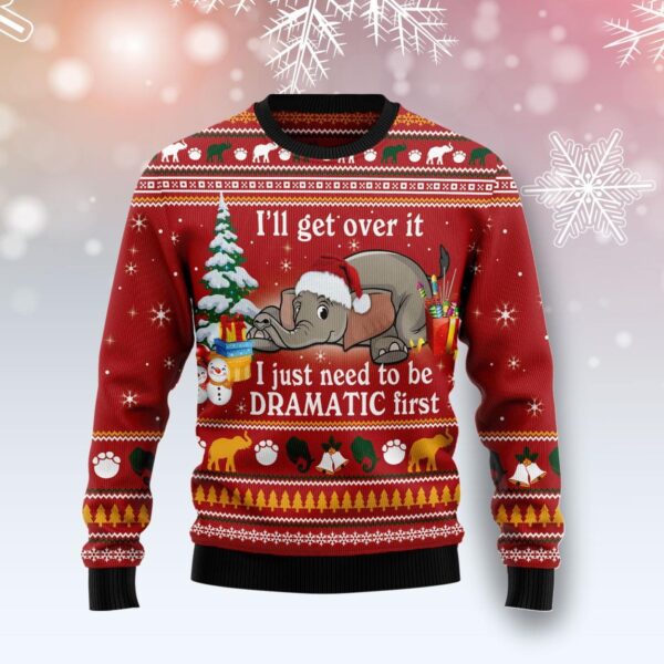 Elephant I Ll Get Over It Ugly Christmas Sweater Product Photo 1