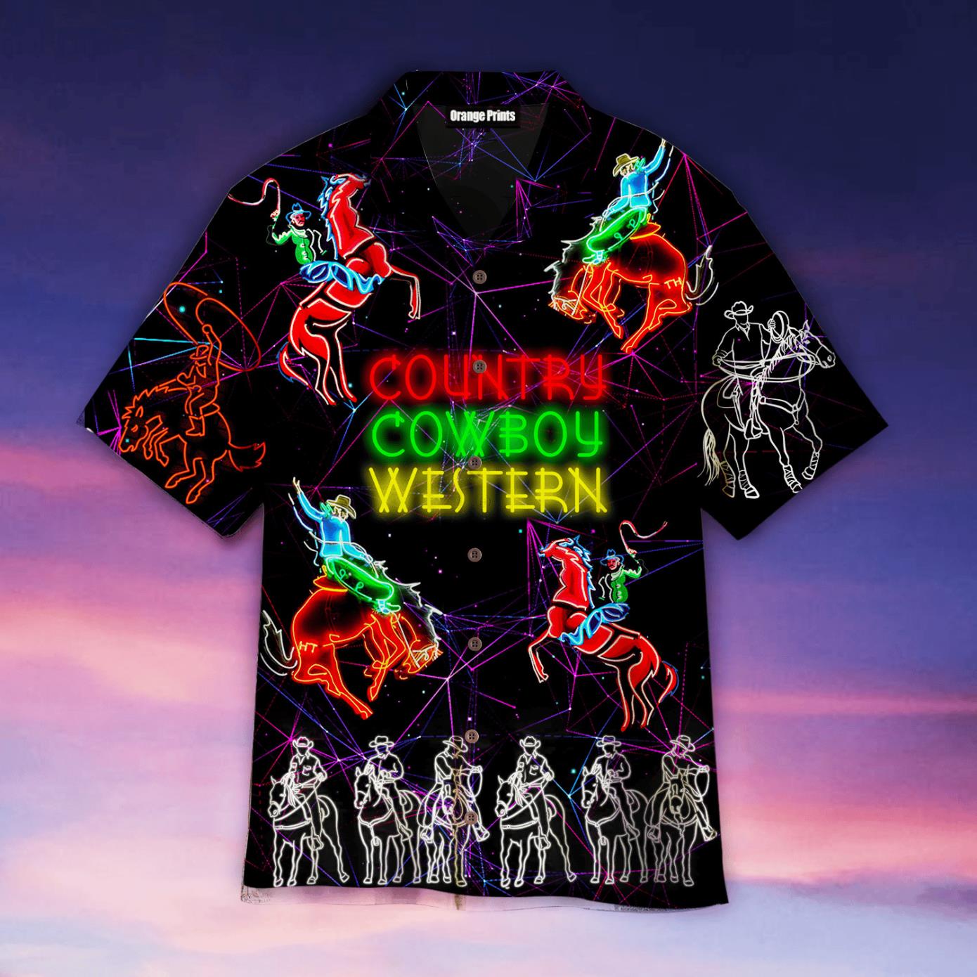 Horse Riding Cowboy Country Western Hawaiian Shirt Product Photo 1