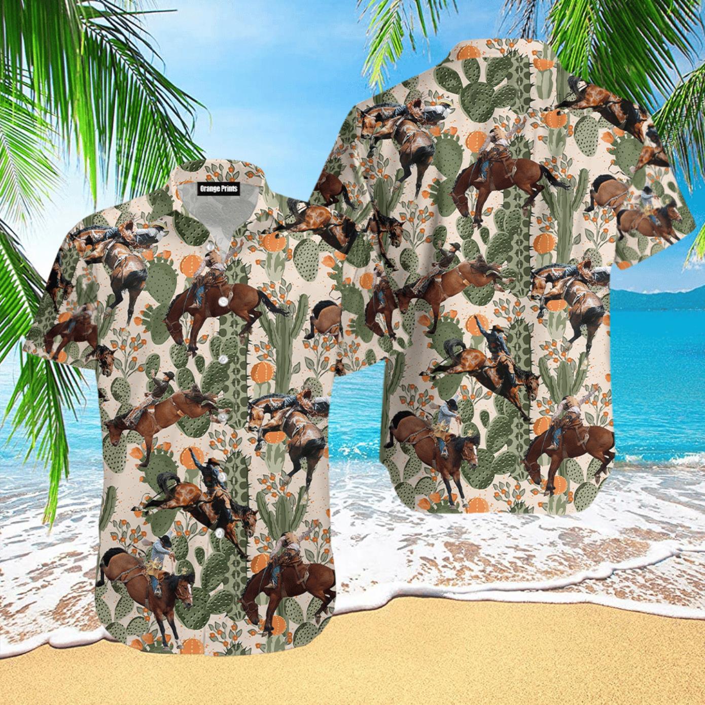 Horse Riding Cowboy Hawaiian Shirt Product Photo 1