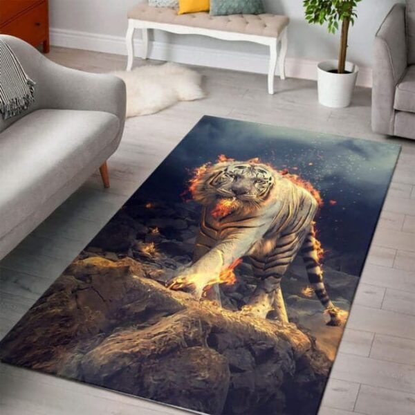 Love Tiger Rectangle Rug Home Decor Product Photo 2