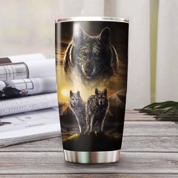 Native American Wild Wolf Personalized Tumbler Product Photo 2