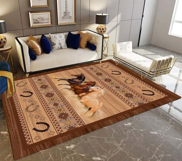 Running Horse Rectangle Rug Home Decor Product Photo 1