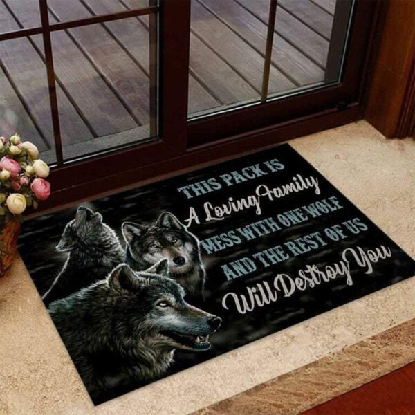 This Pack Is A Loving Family Wolf Easy Clean Welcome Doormat Product Photo 1